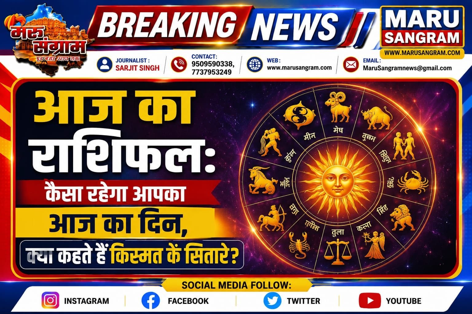 आज का राशिफल: कैसा रहेगा आपका आज का दिन, क्या कहते हैं किस्मत के सितारे?……